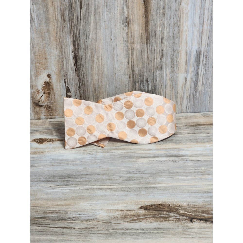 Knotacess Royal Line Mens Bow‎ Tie Gold Champagne Polka Dot Self Tie Formal